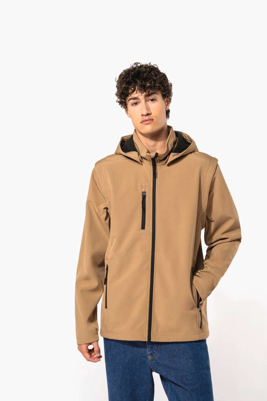 UNISEX 3-SLOJNA SOFTSHELL JAKNA S KAPULJAČOM I RUKAVIMA NA ODVAJANJE
